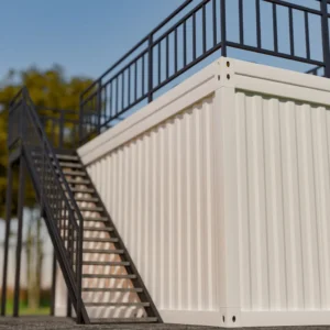 Teraslı konteyner ev tasarımı.