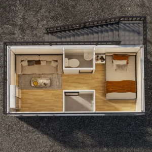 Dış merdiven ve cam sürgülü kapı.