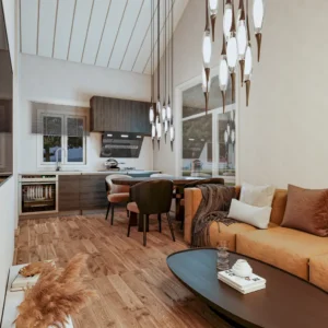 Βίλα με κεκλιμένη στέγη.