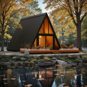 雙層坡屋頂模組化集裝箱房。