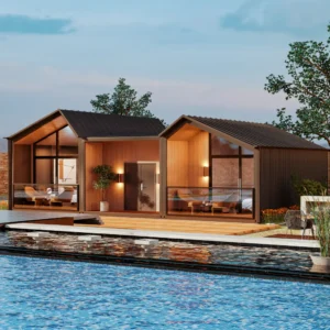 مساحة معيشة داخلية بأسقف عالية.