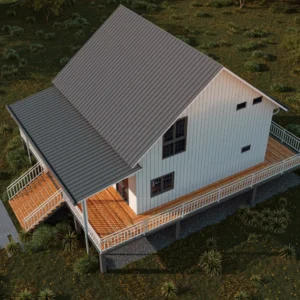 أساسات من أعمدة فولاذية للمنازل الجاهزة المرتفعة.