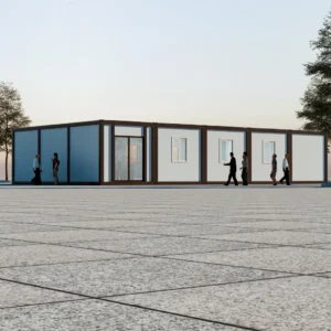 Open-plan spacious modular interior.