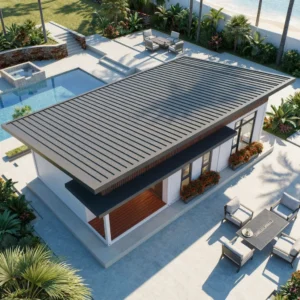 Elegante Fertigfassade der Modulvilla.