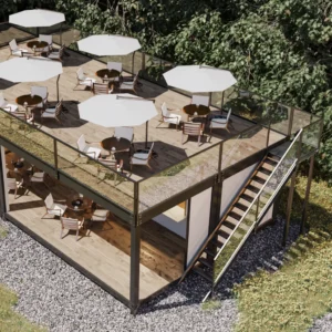 Cafetería contenedor modular.