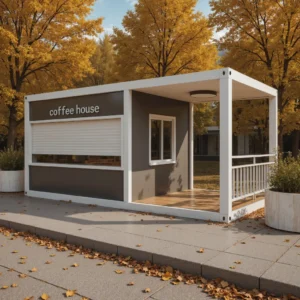 Контейнерное кафе снаружи.