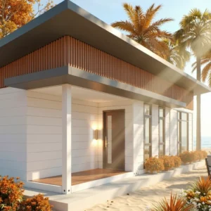 Moderne minimalistische Landschaftsvilla.