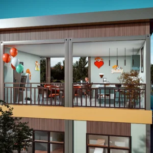 Easy-clean floor and fence.