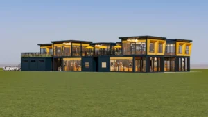 large modular two story commercial complex exterior view