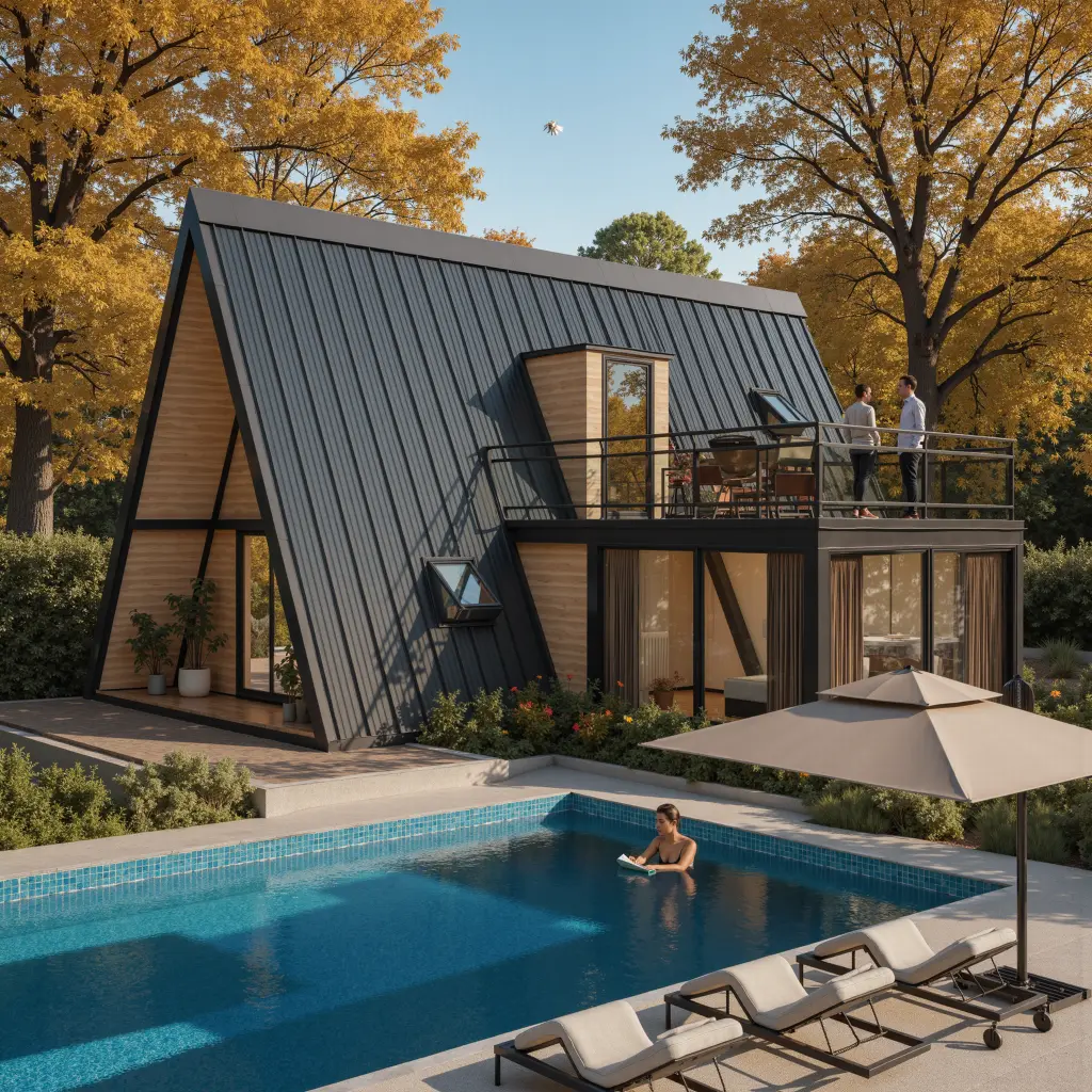 การเชื่อมต่อโมดูลาร์และวิวป่ายามค่ำคืน