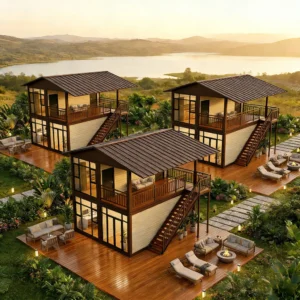 modulaire containerhuizen voor luxe resorts