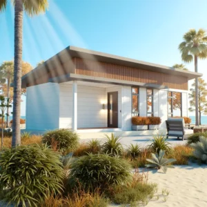 Panoramablick durch bodentiefe Fenster.