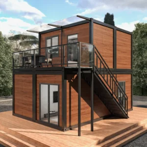 2-storey wood-grain house.