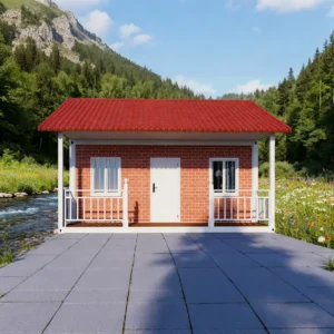 casa container modulare Modulardwell con pareti in vetro