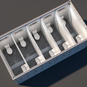 Multi-compartment modular mobile toilet.