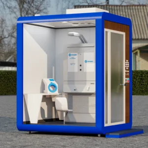 Biosafety sampling window with gloves for virus testing.