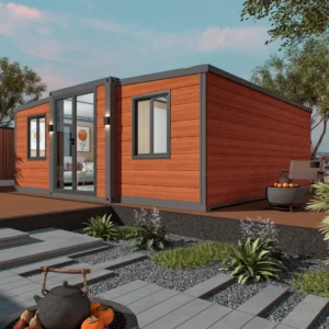 Modern double-wing expandable container house.
