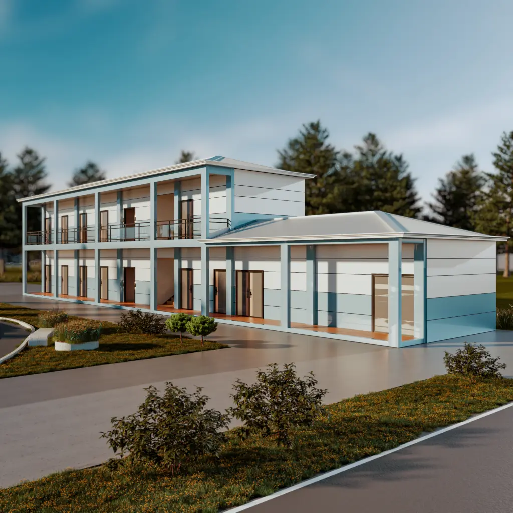 Standardized modular office interior.