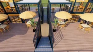 steel structure modular commercial complex construction