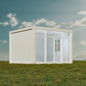 Glass facade and night view.