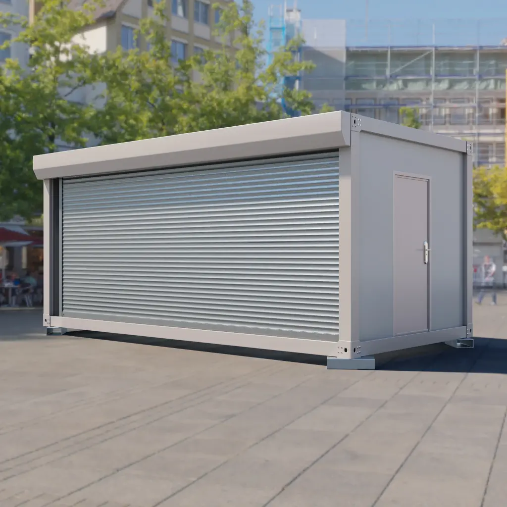 工業用シャッター付きコンテナ。