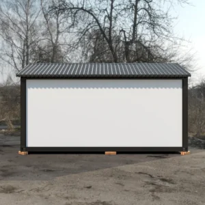 Rumah kontena bumbung miring.