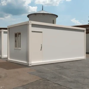 White standard flat-pack container house for site office.