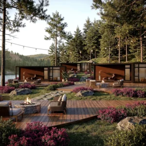 Villa de madera de lujo.