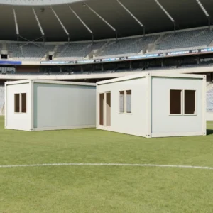 Modular sliding door with integrated fly screen.