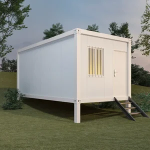 Rapid crane lifting of a one-side glass module.