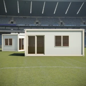 Seamless view through large glass sliding doors.