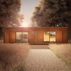 B2B supplier factory: prefab modular units under production.