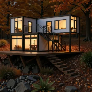 Precise on-site assembly of L-shaped modules.