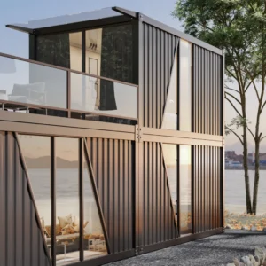 Second-floor terrace of a container villa.