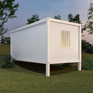 Solid insulated walls for modular house privacy.