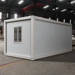 Interior of a prefab container office with LED.
