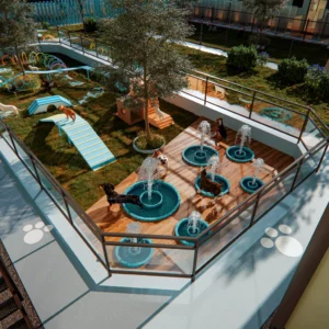 Modern modular facade.