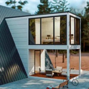 Modulär stålram och kraninstallation.