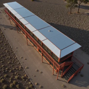 Spacious open-plan interior of combined units.