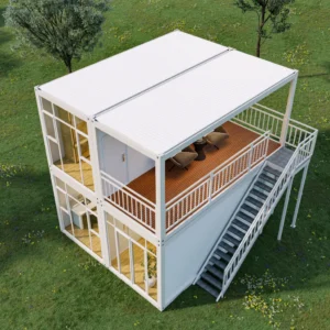 prefab container house two story with smart lighting