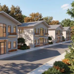 التصميم الداخلي للسقف العالي لمكتب معياري.