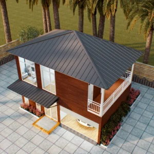 二層全景落地窗設計。