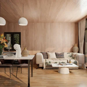 Villa modulaire blanche moderne.