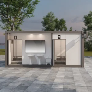 Fully integrated modular container wash center.