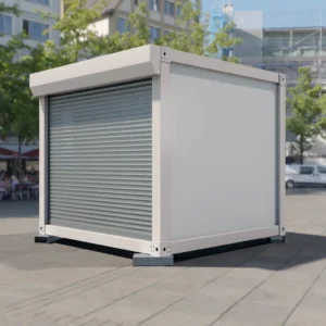 Contenedor con persiana metálica.