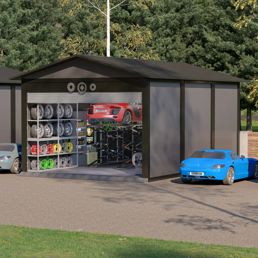 Modular container garage.