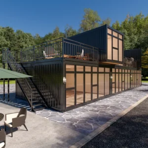 Corredor superior e corrimão.