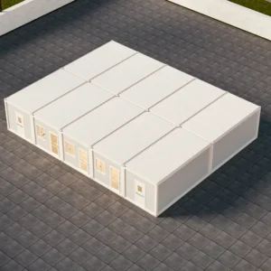 Spacious open-plan interior.