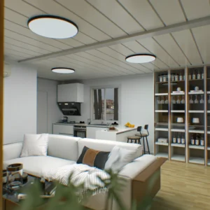 Balkon und moderne Treppe.