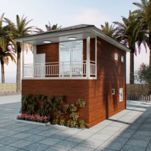 原木風室內與遮陽露台。